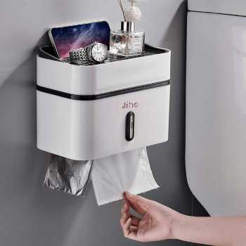Gambar produk Jihe Kotak Tisu Kamar Mandi Tissue Box Plastic ABS Double Layer - Y-23