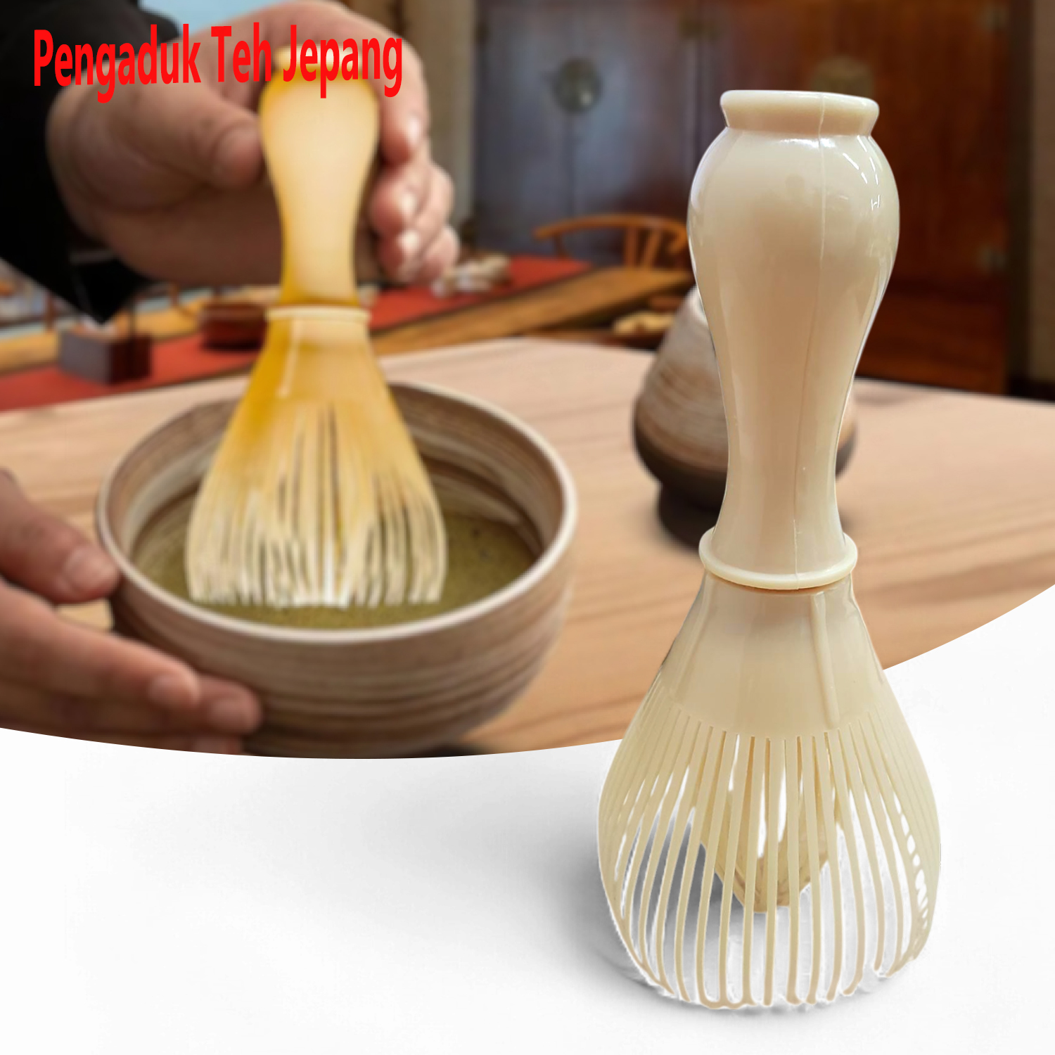 Gambar produk IBNUNU Chasen Whisk Matcha Pengaduk Teh Jepang 80 Tangkai - CWI76