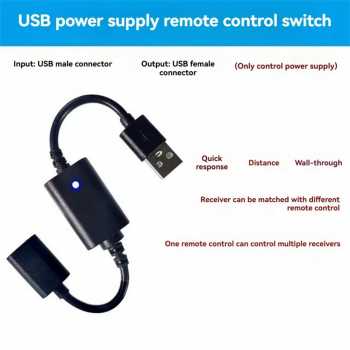 Gambar produk AOKE Saklar Lampu Remote Control USB Reading Lamp Switch 433MHz 5V - P30