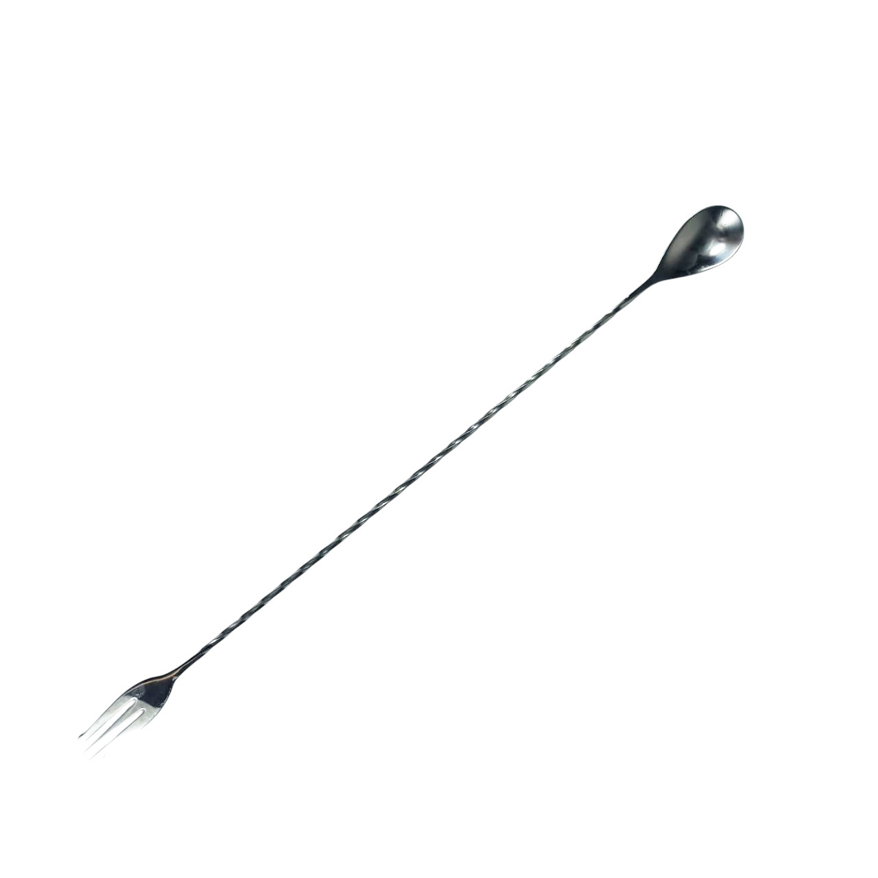 Gambar produk TEAEGG Long Bar Spoon with Fork Cocktail Sendok Pengaduk 40.5cm - TG4