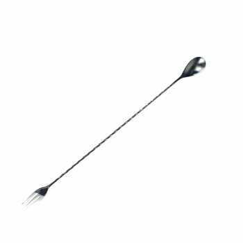 Gambar produk TEAEGG Long Bar Spoon with Fork Cocktail Sendok Pengaduk 40.5cm - TG4