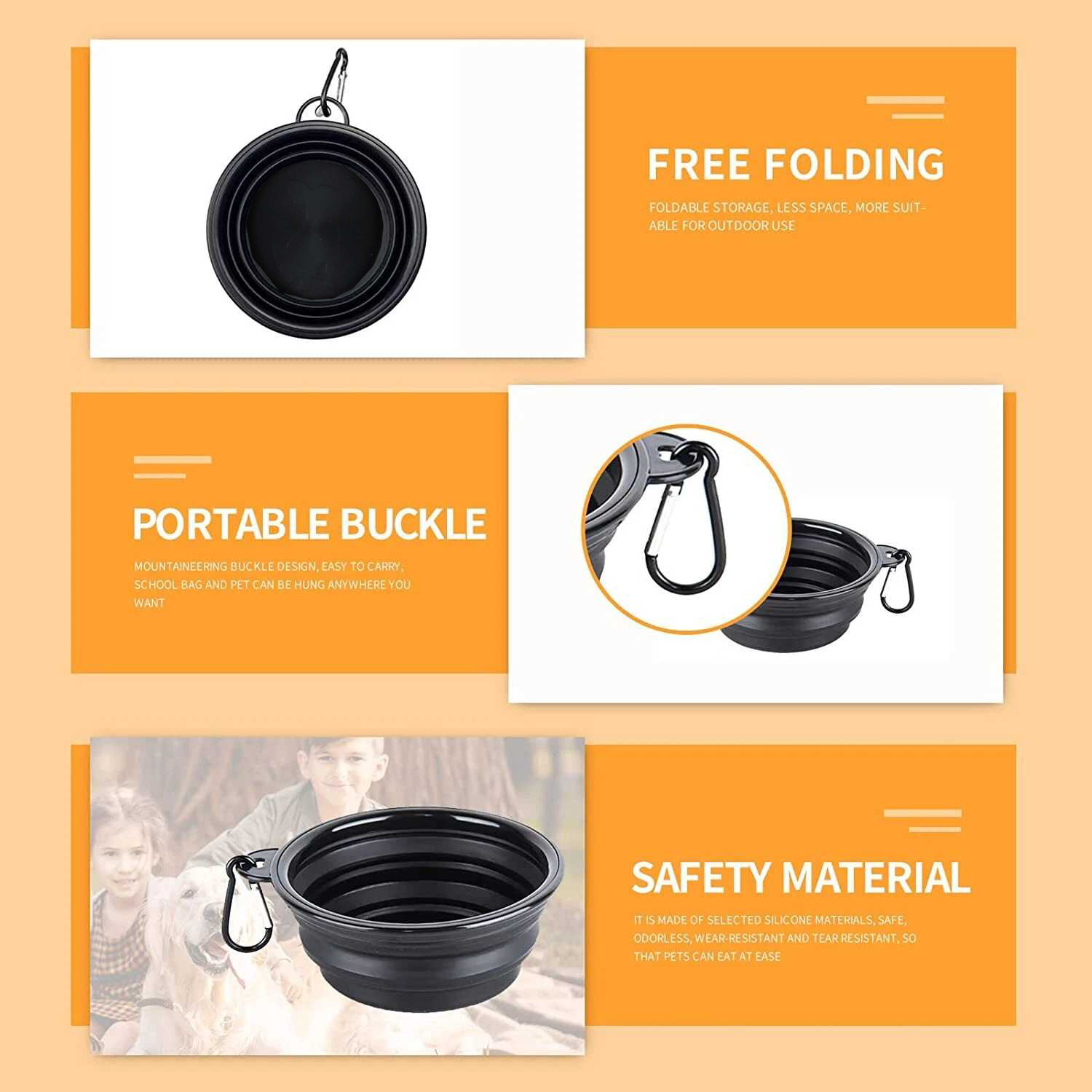 Gambar produk BaoRun Wadah Makanan Anjing Lipat Bowl Foldable Collapsible - ST366