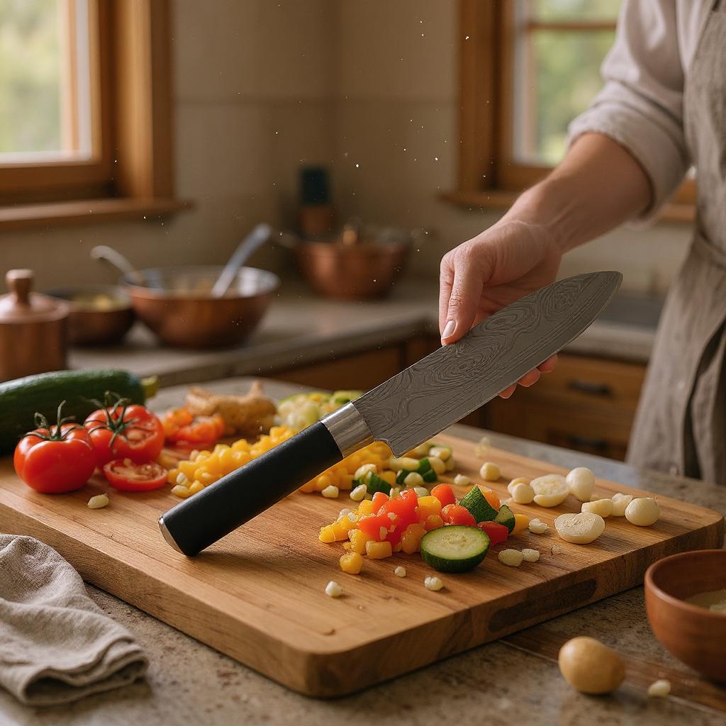 Gambar produk CHEFKO Pisau Dapur Daging Chef Knife Damascus Pattern Stainless Steel - CF150