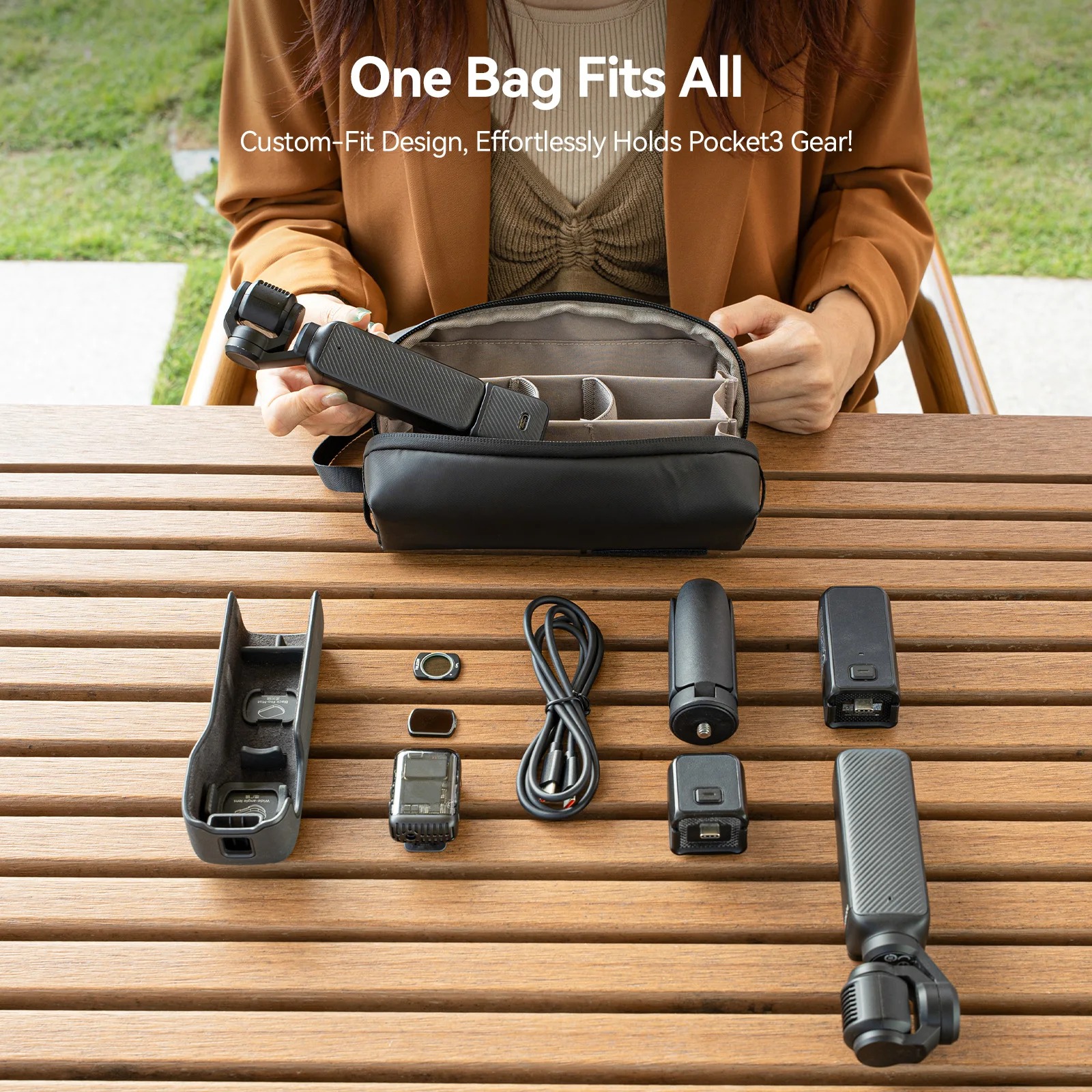 Gambar produk TELESIN Tas Kamera Aksi DJI Osmo Pocket 3 Soft Case Waterproof - S6-PRC-08-TDJ