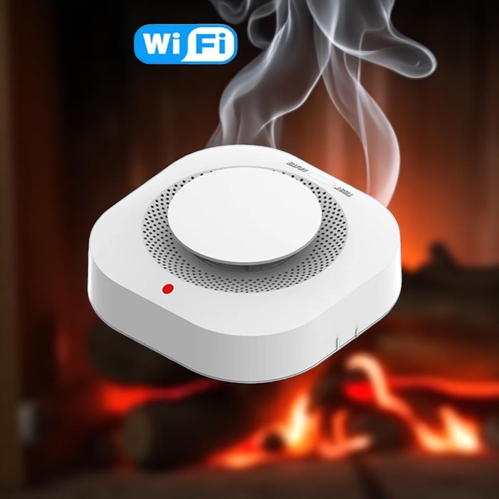 Gambar produk XIMIJI Smoke Detector Alat Pendeteksi Asap Kebakaran Tuya App 85dB Wi-Fi - PG-S11