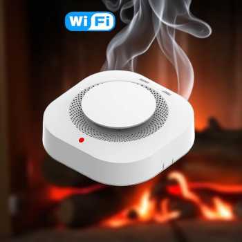 Gambar produk XIMIJI Smoke Detector Alat Pendeteksi Asap Kebakaran Tuya App 85dB Wi-Fi - PG-S11