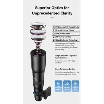 Gambar produk APEXEL Lensa Tele Smartphone Monocular Telephoto 50X with Tripod - APL-T50XJJ029