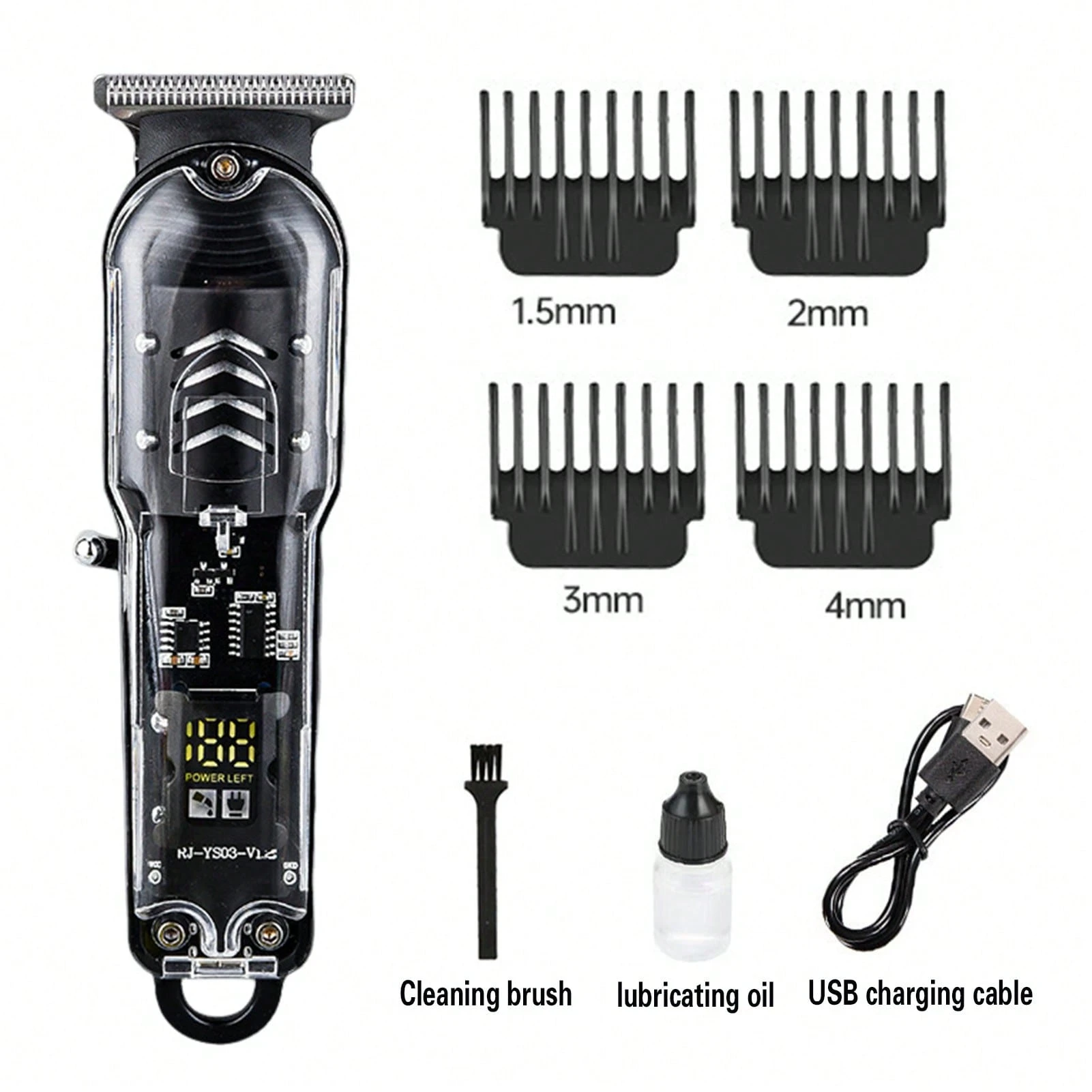 Gambar produk HAYER Alat Cukur Rambut Elektrik Hair Clipper Trimmer LCD 500mAh - HE500