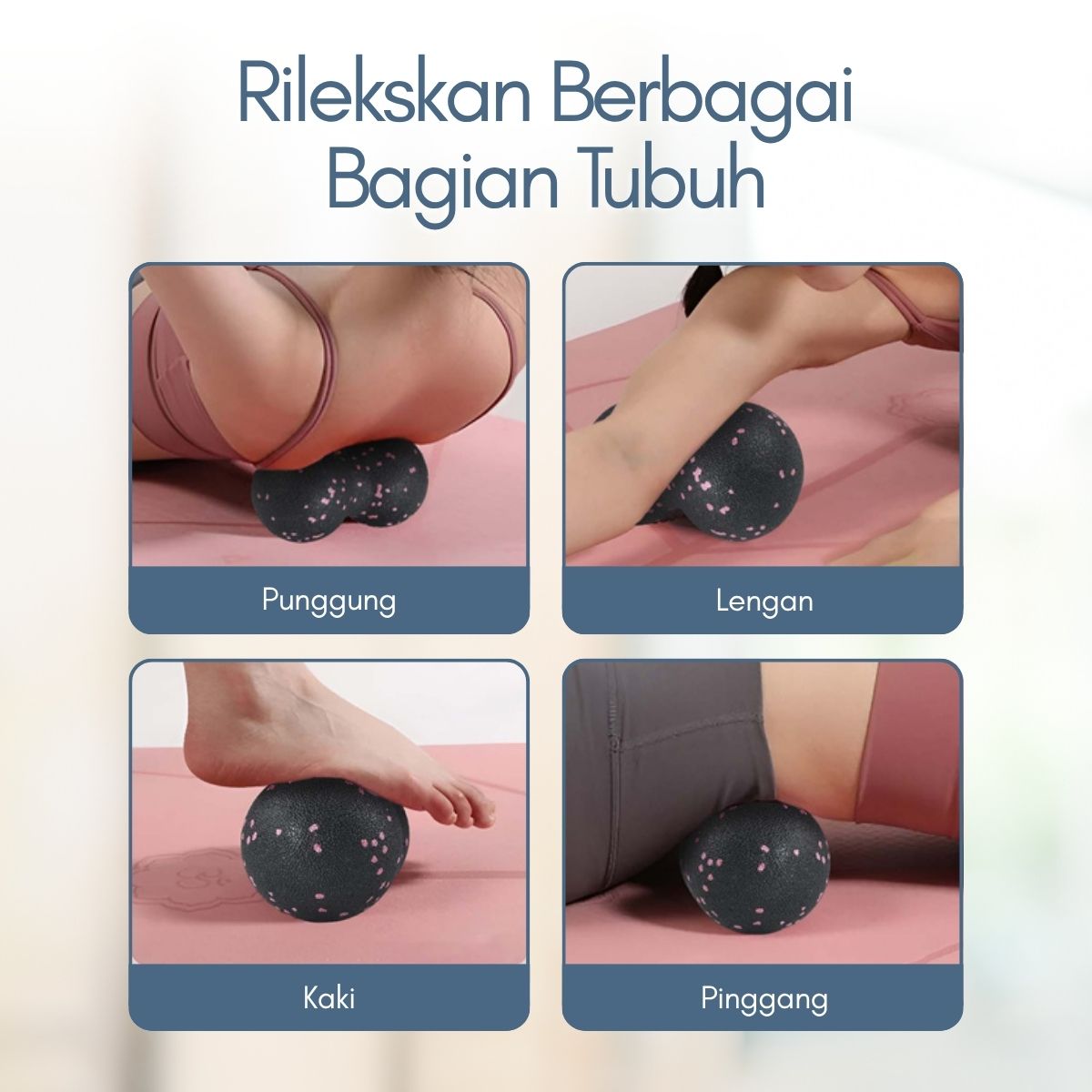 Gambar produk Mertrava Alat Bantu Yoga Peanut Massage Foam Block Roller Ball 8x16cm - D335