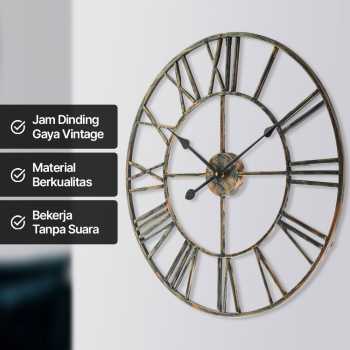 Gambar produk Meigar Jam Dinding Bulat Quartz Creative Model Vintage 60cm - H68
