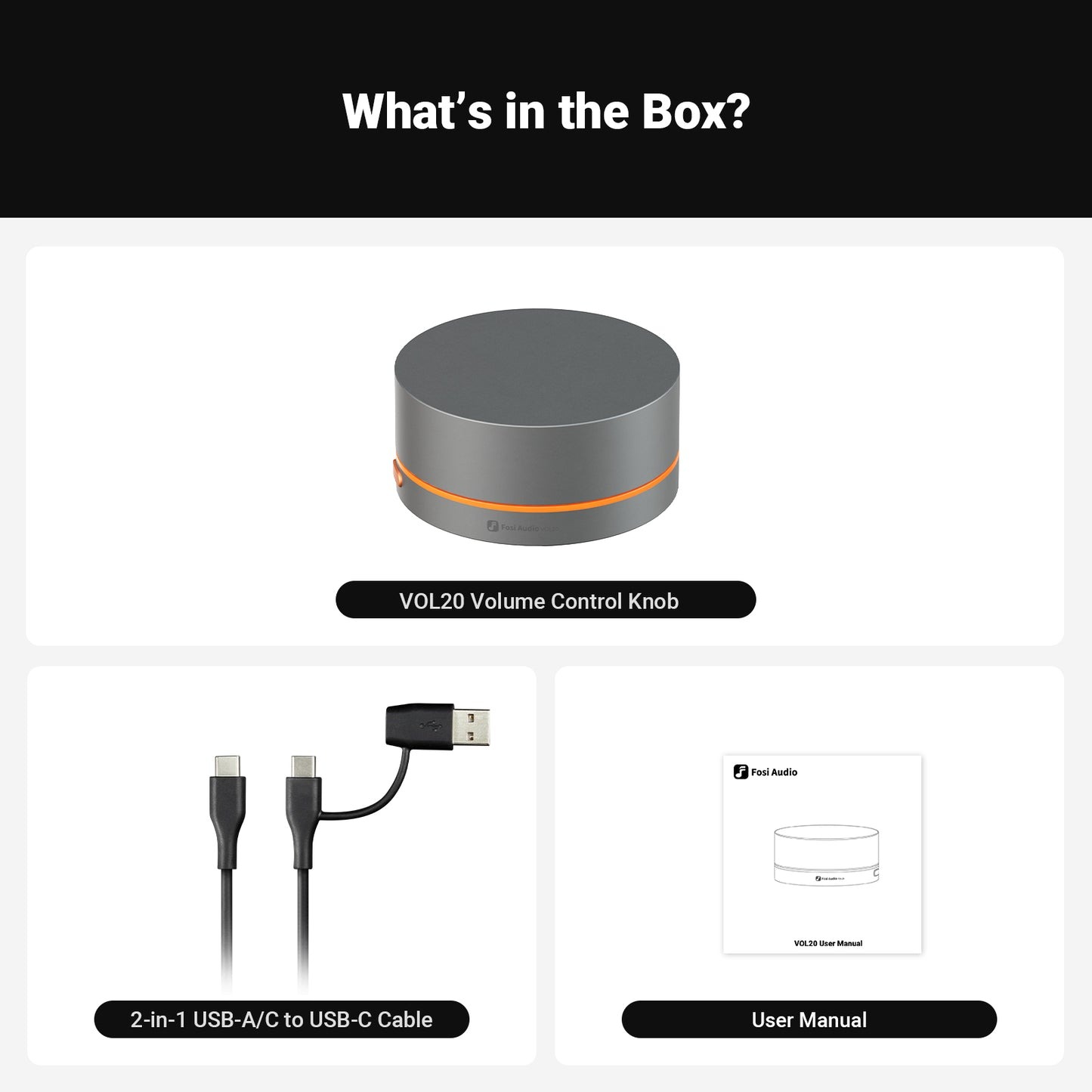 Gambar produk Fosi Audio Volume Control Knob Multimedia Bluetooth RGB Light 750mAh - VOL20