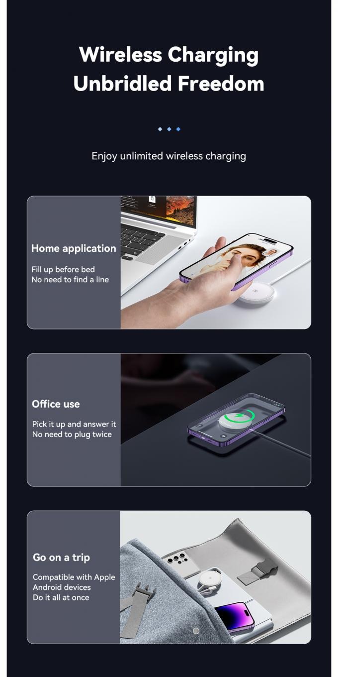 Gambar produk ESSAGER Wireless Phone Charger Universal Magnetic PD Fast Charging 15W - ES-WC07