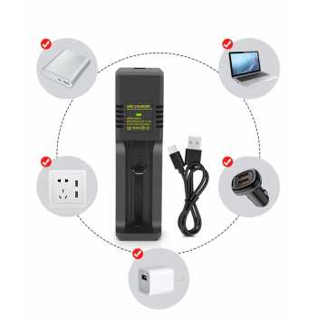 Gambar produk CONGDI Charger Baterai 18650 26650 14500 16340 4.2V 18W with LED 1 Cell - MS-5D81H/MS-5D82H