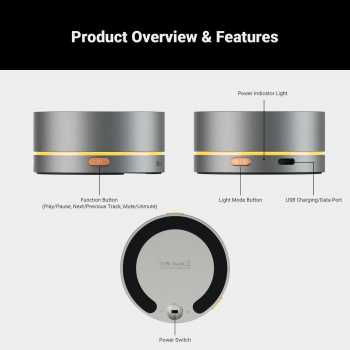 Gambar produk Fosi Audio Volume Control Knob Multimedia Bluetooth RGB Light 750mAh - VOL20
