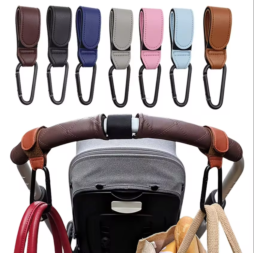 Gambar produk HOOKMO Gantungan Organizer Barang Bayi Baby Stroller Leather Hook 2PCS - HO2