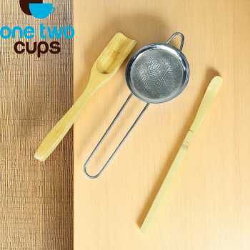 Gambar produk One Two Cups Set Matcha Teh 6in1 Chasen Whisk Chawan Chashaku Chakoshi - DB06