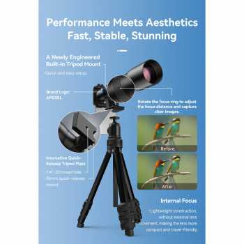 Gambar produk APEXEL Lensa Tele Smartphone Monocular Telephoto 50X with Tripod - APL-T50XJJ029
