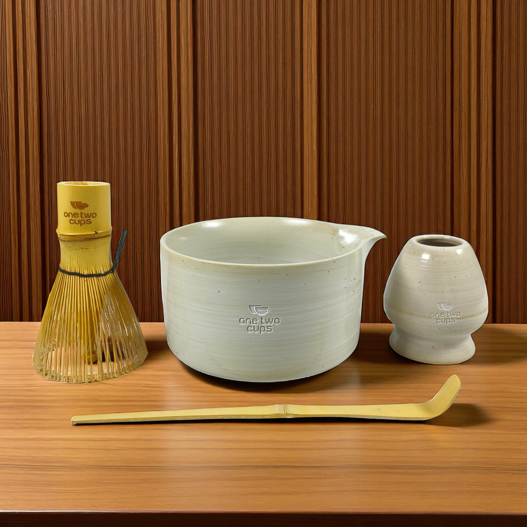 Gambar produk One Two Cups Set Mangkuk Teh Matcha Tea Chasen Chawan 4in1 - MYV16D