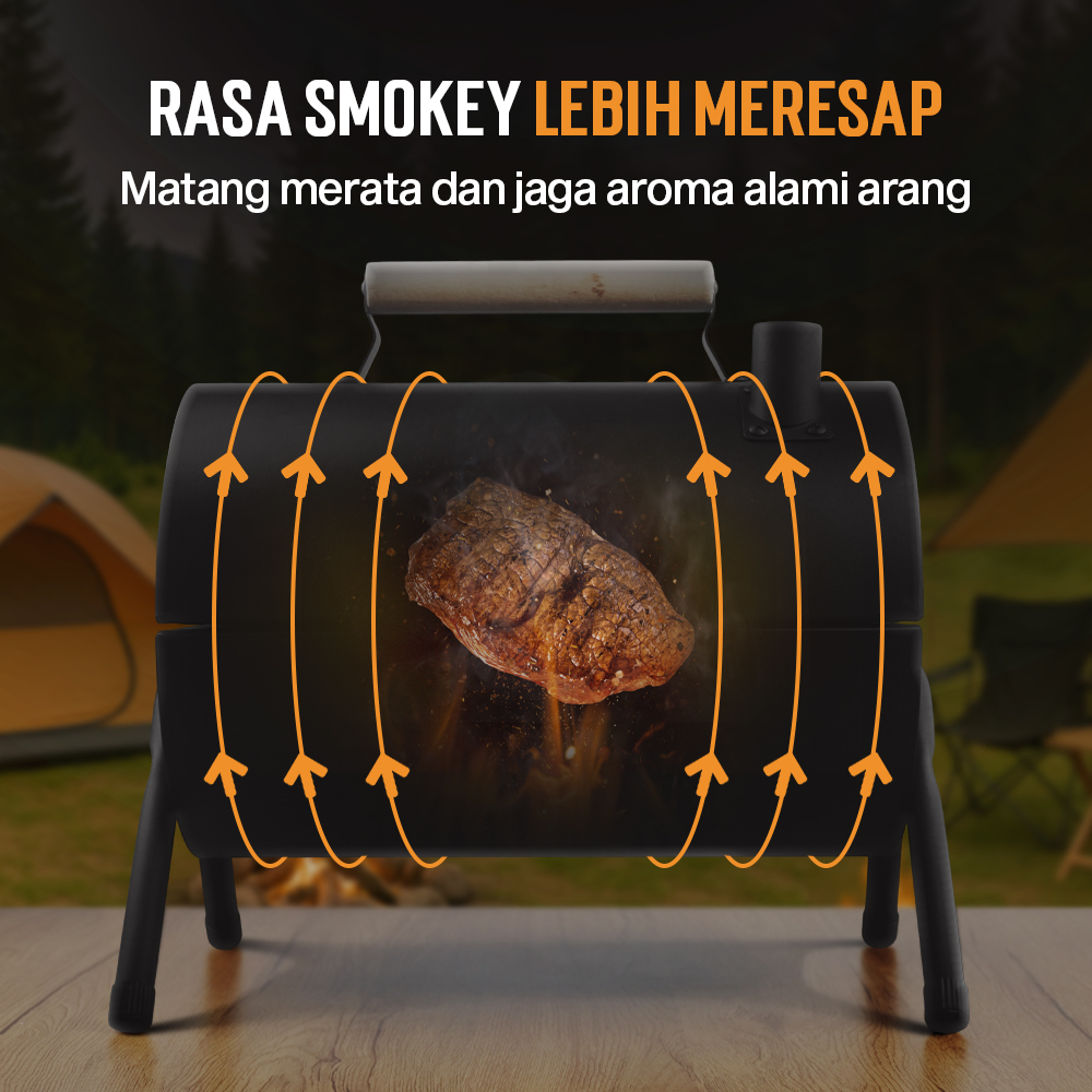 Gambar produk Xbess Alat Panggang Arang Portable BBQ Outdoor Grill Stove with Pan - K-707