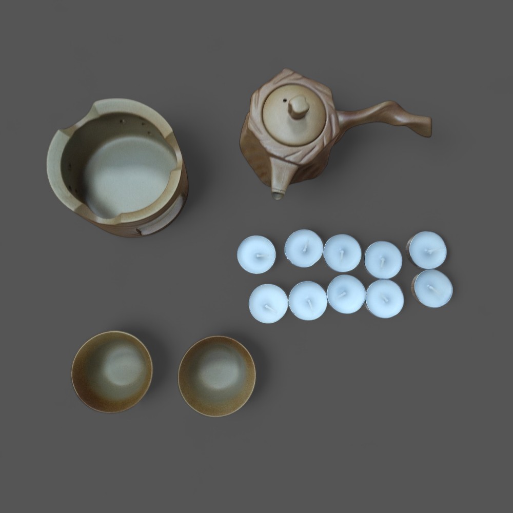 Gambar produk OHGET Teko Teh Keramik Pemanas Lilin Teapot Candle Warmer Set 200ml - OH-20