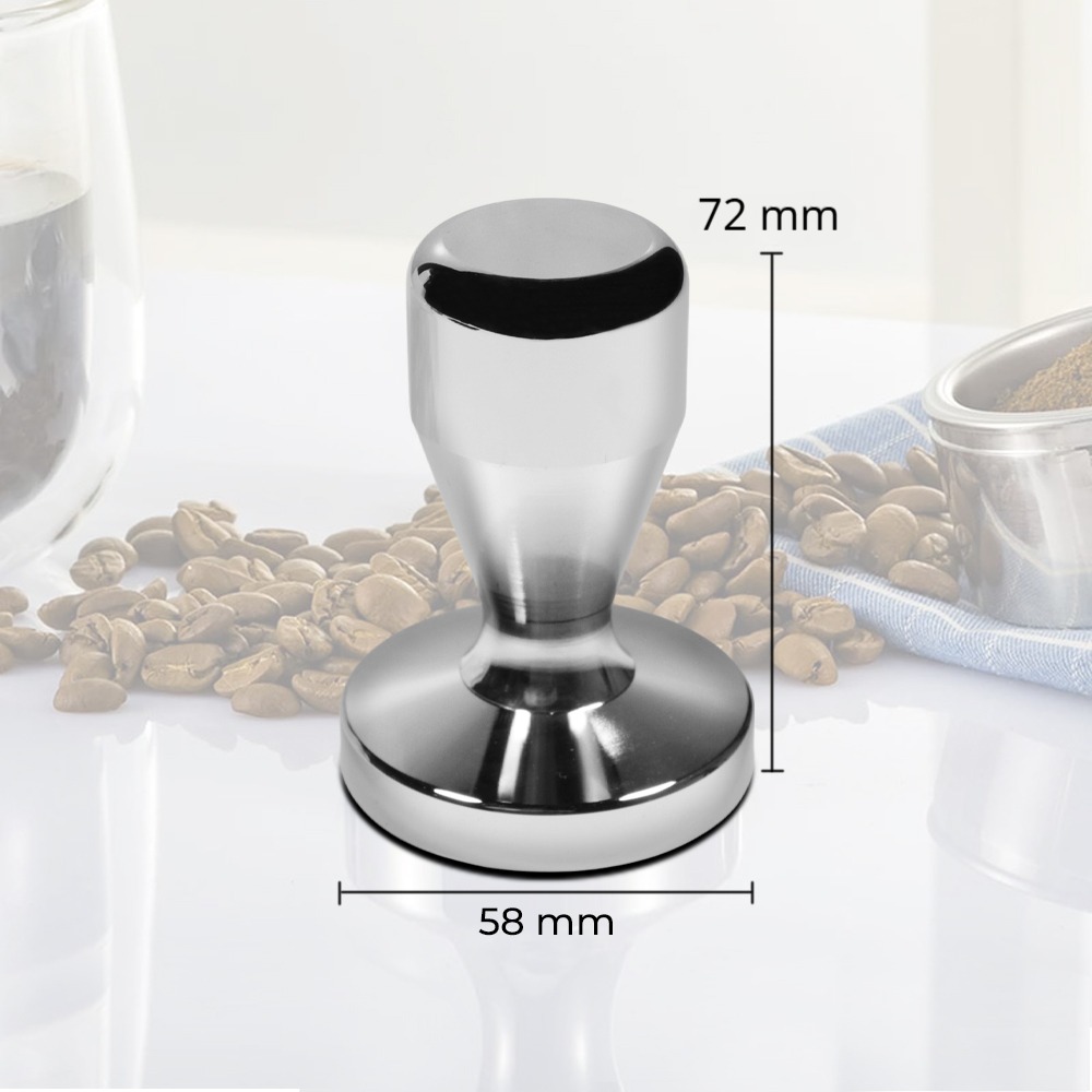 Gambar produk One Two Cups Tamper Kopi Espresso Press Flat Hammer Stainless Steel 58mm - FEN58