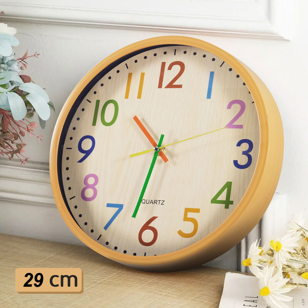 Gambar produk Wooklok Jam Dinding Quartz Nordic Vintage Colorful Number 29cm - WK601