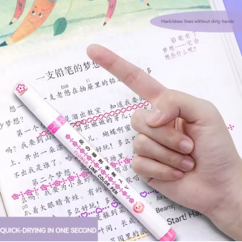Gambar produk Kissbuty Pena Spidol Renda Flower Line Shape Highlighter Pen 6PCS - S-7018A