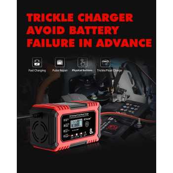 Gambar produk RJ Tianye Charger Aki Mobil Motor Accu Battery LiFePO4 12V 8A 4-150Ah - RJ-C120801A
