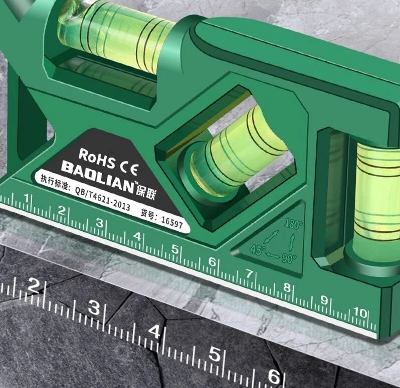 Gambar produk BAOLIAN Alat Ukur Kemiringan 3in1 Mini Three Level Gauge Bubbles 105mm - 16598
