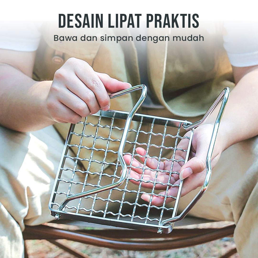 Gambar produk Dikecloud Jaring Panggangan Lipat Foldable Grill Net Stainless Steel - DK13