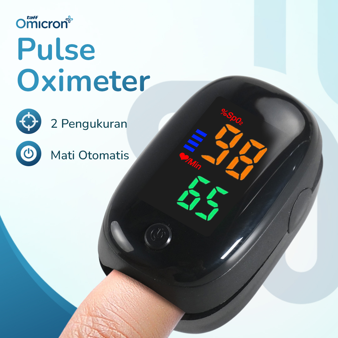 Gambar produk TaffOmicron Fingertip Pulse Oximeter Alat Ukur Saturasi Oksigen Darah - SMH-01