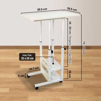 Gambar produk TaffHOME Meja Rak Laptop Adjustable Desk With 2 Rack - ND03