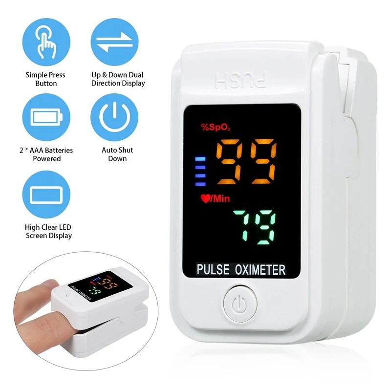 Gambar produk AIQUE Fingertip Pulse Oximeter Alat Ukur Saturasi Oksigen English Ver - LK89