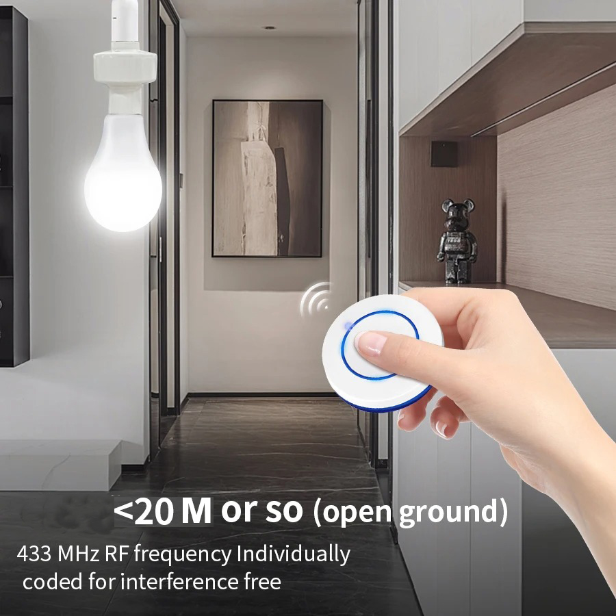 Gambar produk GGBEE Fitting Lampu Bohlam LED Remote Control 433MHz E27 100W - G27