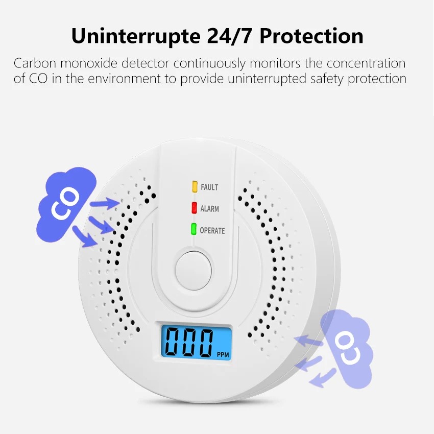 Gambar produk HOMELY Detektor Asap Gas Karbon Monoksida CO Alarm Detector LED - C605