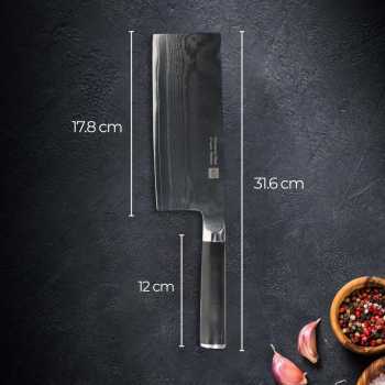 Gambar produk Huohou Pisau Daging Damascus Pattern Steel Cleaver Knife - HU0196