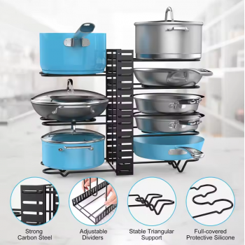Gambar produk KAIERSEN Rak Panci Dapur Pot Rack Organizer Under Cabinet 8 Tier - KA1