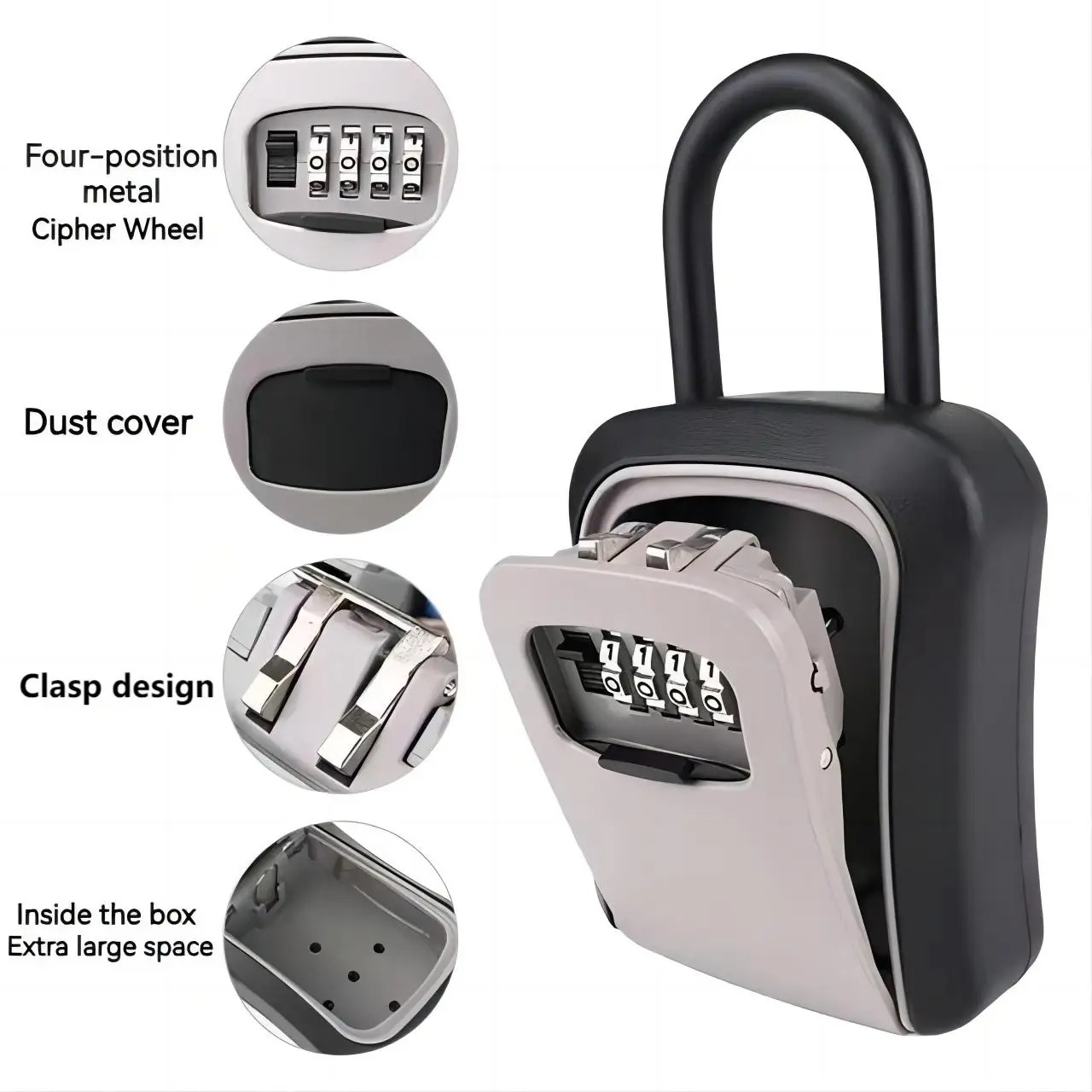 Gambar produk ZENEY Kotak Brankas Safety Hook Lock Box 4 Digit Password Semi Alloy - ZS044