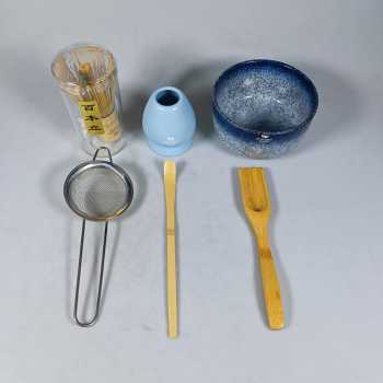 Gambar produk One Two Cups Set Matcha Teh 6in1 Chasen Whisk Chawan Chashaku Chakoshi - DB06