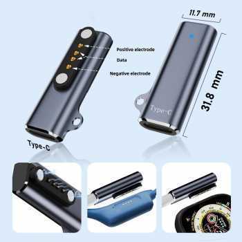 Gambar produk DIXSIG OTG Magnetic Charger Adaptor Smartwatch Type C to 7.62mm 4 Pin - D62