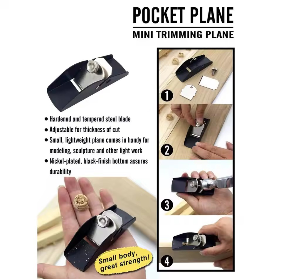 Gambar produk WOODMU Ketam Serutan Kayu Mini Plane Wood Manual Carpentry With Blade - WO1