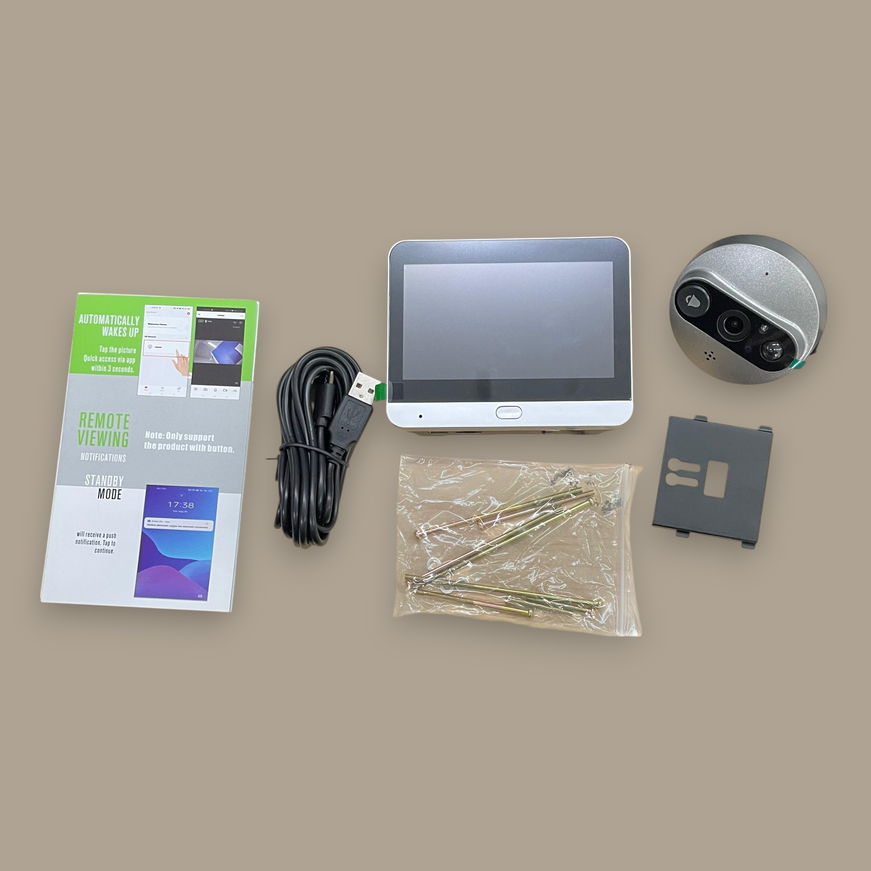 Gambar produk EUJGOOV Bel Pintu Kamera Smart Door Bell Peephole Display FHD Tuya - ED-300PA
