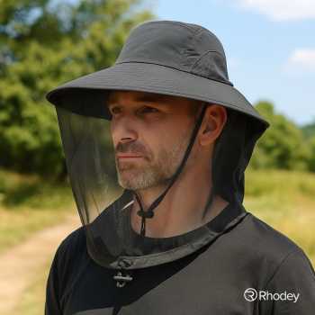 Gambar produk Rhodey Topi Rimba Outdoor Anti Mosquito Neck Flap Boonie Hat Nylon - GL017