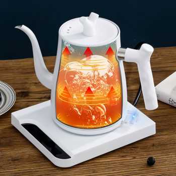 Gambar produk One Two Cups Teko Listrik Kopi Pemanas Air Leher Angsa 1000W 1L - HR-462