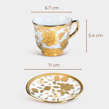 Gambar produk SF Set Cangkir Kopi Keramik 6in1 Electroplating Tea Coffee Cup 100ml C - SF141
