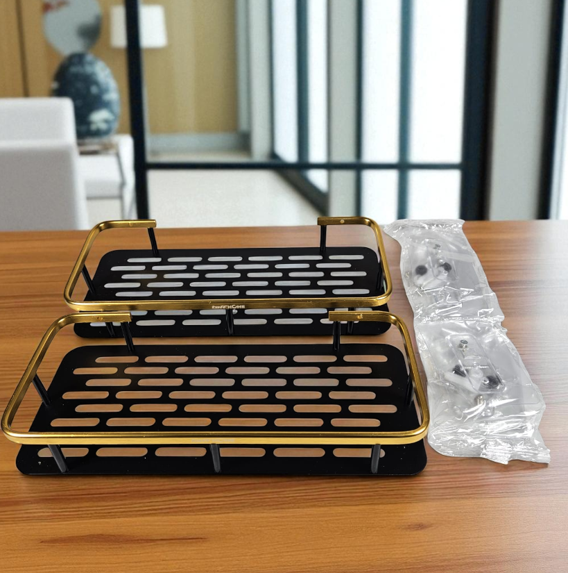 Gambar produk TaffHOME Rak Gantung Kamar Mandi Organizer Rack Aluminium 2 PCS - SHR241