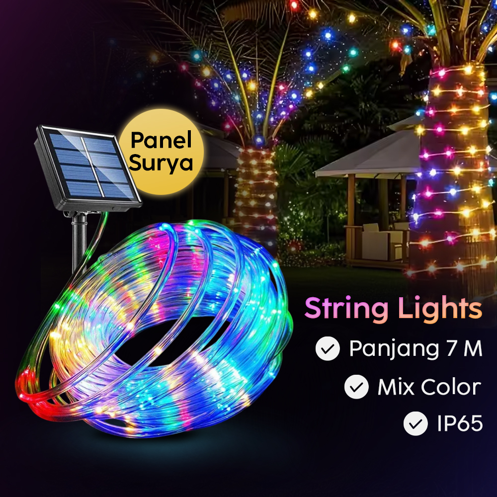 Gambar produk ANBLUB Lampu Hias String Lights Solar Power Waterproof 50 LED 3W 7M - HS-33