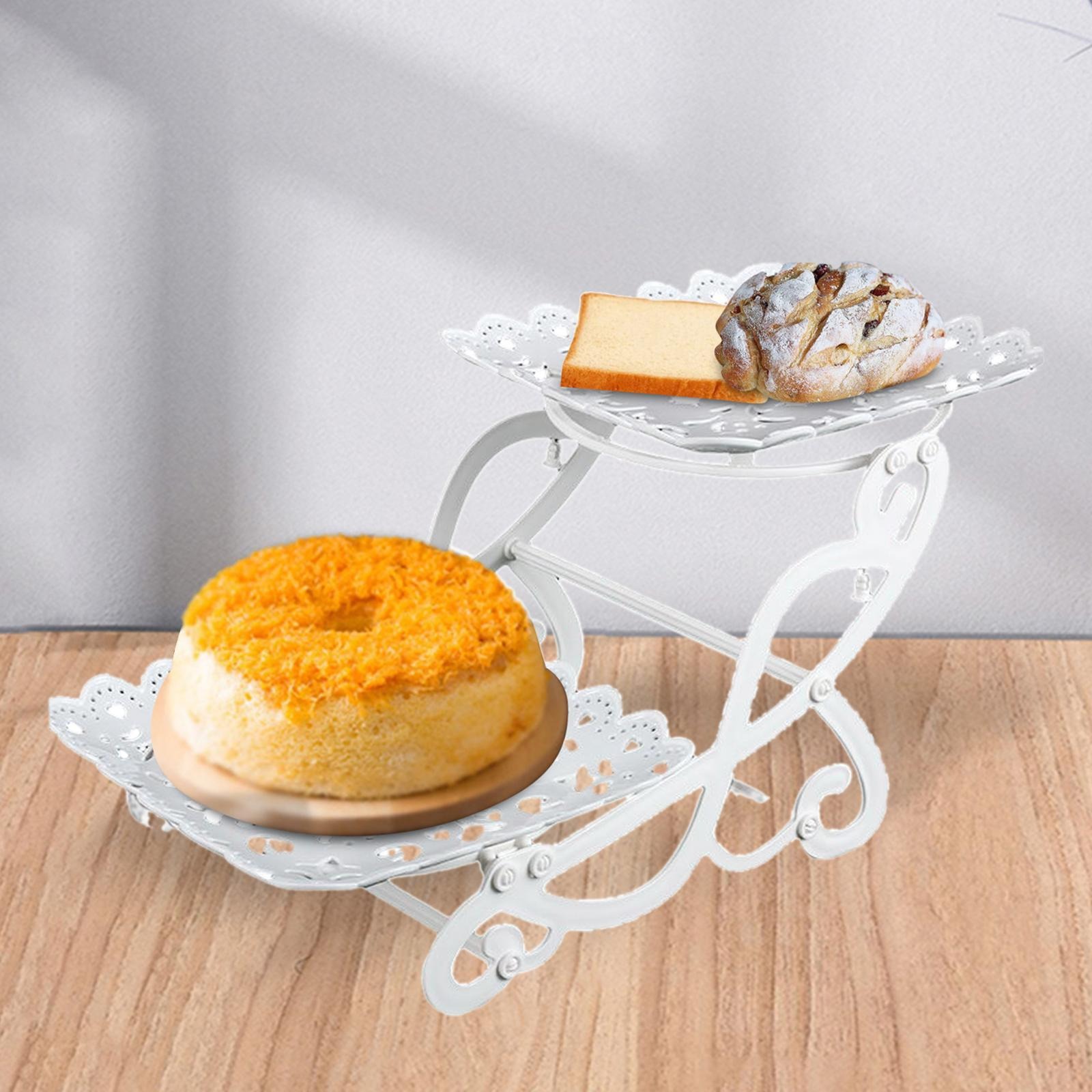 Gambar produk TALON Rak Kue Susun 2 Tingkat Multi Layer Bicycle Cake Fruit Tray Square - INU114
