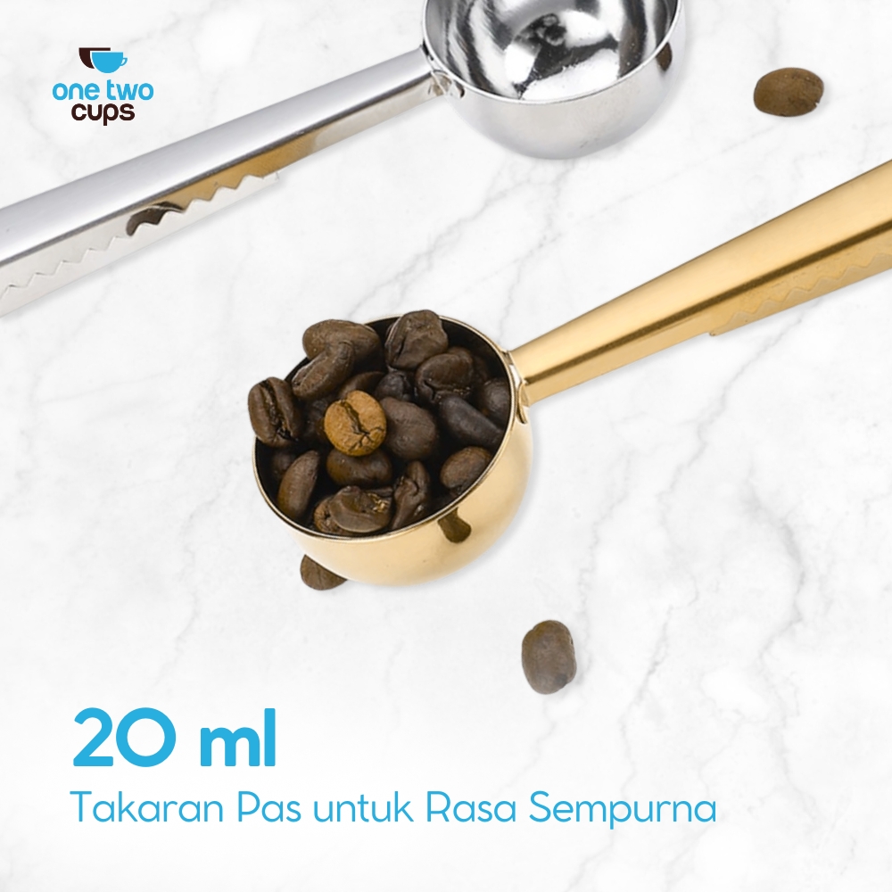 Gambar produk One Two Cups Sendok Takar Kopi Teh Measuring Spoon with Clip - G166