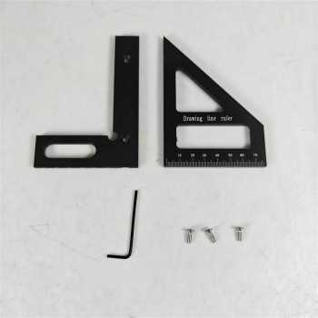Gambar produk Toohr Penggaris Pengukur Sudut Drawing Line Ruler 3D 45/90 Degree - TO1